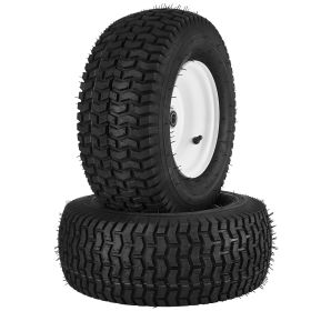 VEVOR Lawn Mower Tires with Rim, 16x6.5-8" Tubeless Tractor Tires, 2-Pack Tire and Wheel Assembly, Turf Pneumatic Tires, 3" Offset Hub