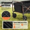 VEVOR Collapsible Folding Wagon, 2 cu.ft Beach Wagon Cart with All-Terrain 5in Wheels, Heavy Duty Folding Wagon Cart 220 lbs Weight Capacity with Drin