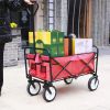 Outdoor Folding Wagon Garden ; Large Capacity Folding Wagon Garden Shopping Beach Cart ; Heavy Duty Foldable Cart; for Outdoor Activities; Beaches; Pa